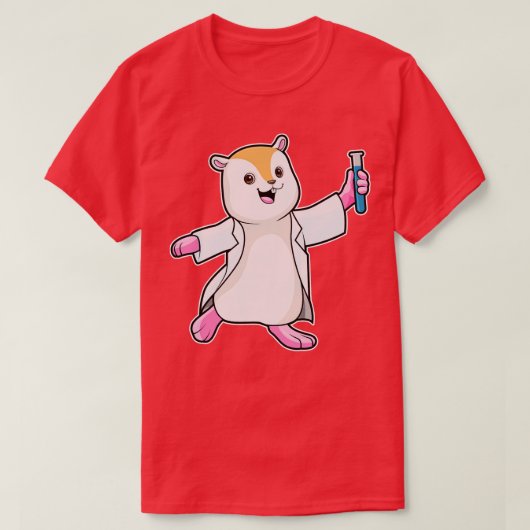 T-shirt Hamster En Tant Que Scientifique Avec Tube D'Essai (Design devant)