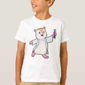 T-shirt Hamster en tant que scientifique avec tube d'essai (Devant)