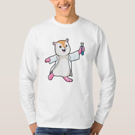 T-shirt Hamster en tant que scientifique avec tube d'essai (Devant)