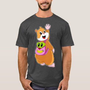 T-shirt Hamster en tant qu'étudiant avec sac à dos