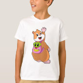 T-shirt Hamster en tant qu'étudiant avec sac à dos.PNG (Devant)