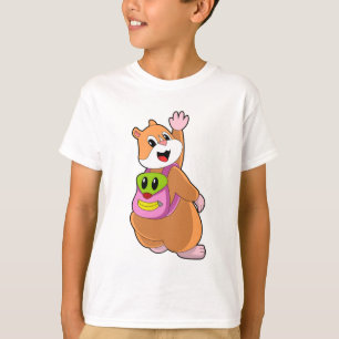 T-shirt Hamster en tant qu'étudiant avec sac à dos.PNG