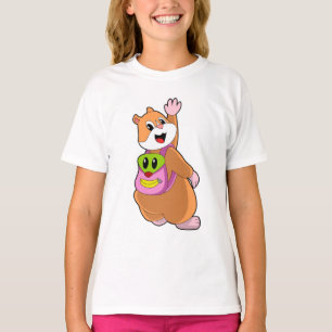 T-shirt Hamster en tant qu'étudiant avec sac à dos.PNG