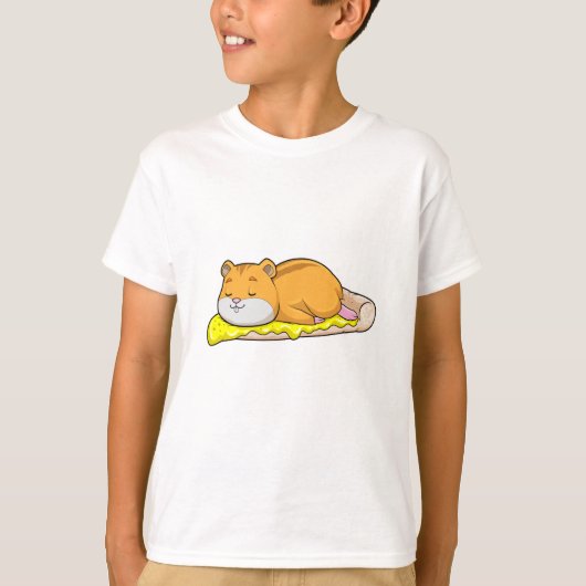 T-shirt Hamster et pizza au fromage (Devant)