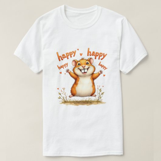 T-shirt Hamster 'Happy Hamster' (Design devant)