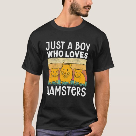 T-shirt Hamster Juste Un Garçon Qui Aime Hamsters Retro Ha (Devant)