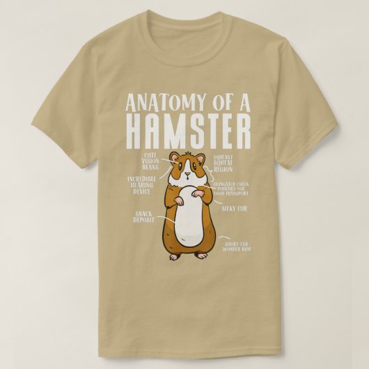 T-shirt Hamster Lover Anatomie D'Un Hamster (Design devant)