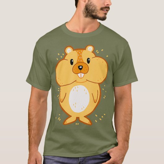 T-shirt Hamster mignon avec Cheeks Hoarders (Devant)