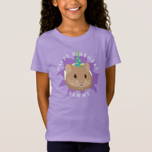 T-Shirt Hamster mignon d'anniversaire regardant à travers