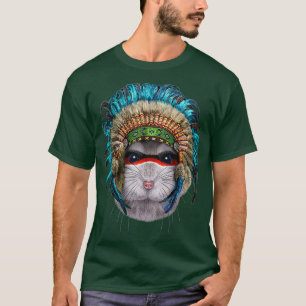 T-shirt Hamster nain gris avec amérindienne