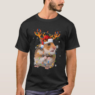 T-shirt Hamster Reindeer Lights Funny Hamster Xmas Don Pou