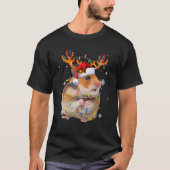 T-shirt Hamster Reindeer lumières de Noël Funny Hamster Xm (Devant)