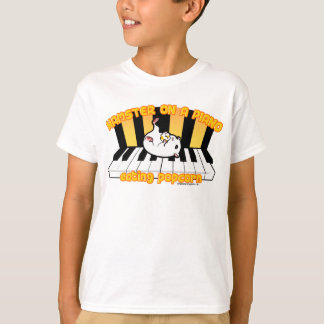 T-shirt Hamster sur un piano mangeant du maïs éclaté