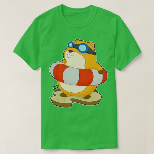T-shirt Hamster Swimming Lifebuoy (Design devant)