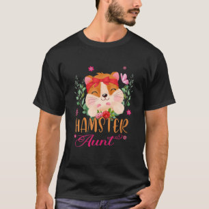 T-shirt Hamster Tante Fleurs mignonnes Hamster Bow Cravate