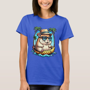 T-shirt Hamster Tropical dans un Flotteur de Ananas Mignon