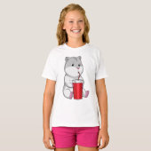 T-shirt Hamster with Mug & Drinking straw (Devant entier)