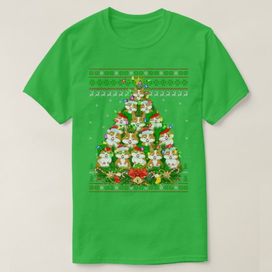 T-shirt Hamster Xmas Éclairage Arbre Père Noël Hamster Ugl (Design devant)