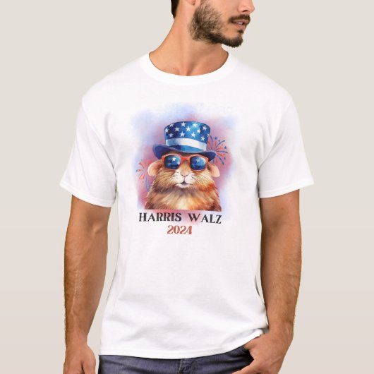 T-SHIRT HAMSTERS GUINEA PIGS POUR HARRIS WALZ 2024 (Devant)