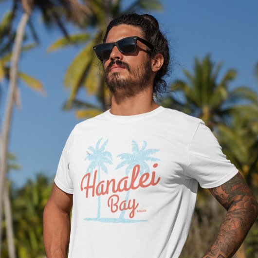 T-shirt Hanalei Bay Hawaii Île de Kauai Retro Souvenir