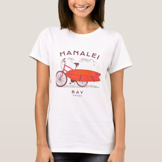 T-shirt Hanalei Bay Kauai Plage Vintage Surf (Devant)