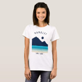 T-shirt Hanalei Kauai Hawaii Plage Vintage rétro (Devant entier)