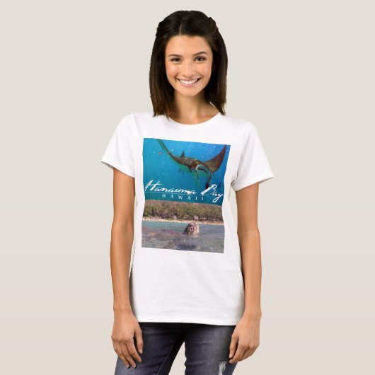 T-shirt Hanauma Bay Oahu Hawaii Manta Ray and Turtle (Devant entier)