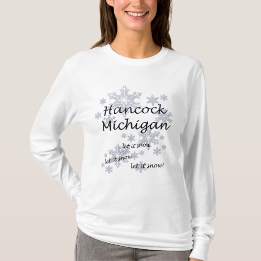 T-shirt Hancock Michigan Snowflake Dames (Devant)
