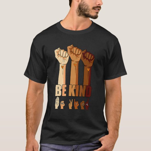 T-shirt Hand Be Kind Sign Language We Wear Orange For Unit (Devant)