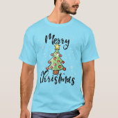T-shirt Hand Drawn Christmas Tree Festive Holiday Art (Devant)