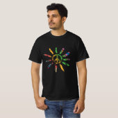 T-shirt Hand Drawn Ethnic Peace Sign Hippie Bohemian  (Devant entier)