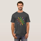 T-shirt Hand Drawn Ethnic Peace Sign Hippie Bohemian  (Devant entier)