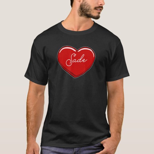 T-shirt Hand Drawn Heart Sade  First Name Hearts I Love Sa (Devant)