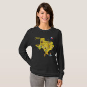 T-shirt Hand Drawn Illustration of Texas Map Tourist Desti (Devant entier)