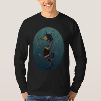 T-shirt Hand drawn seahorse musical instrument