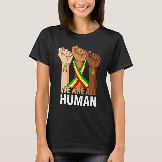 T-shirt Hand Fist We Are All Human African Pride Black His (Devant)