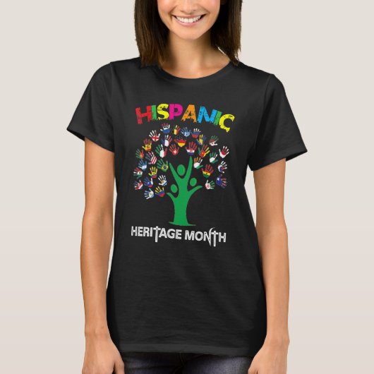 T-shirt Hand Flag Tree Root Latino National Hispanic Herit (Devant)