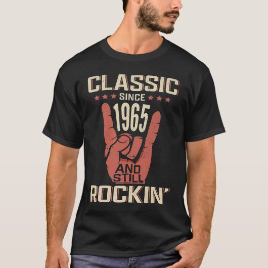 T-shirt Hand Horns Rock N Roll Classic depuis 1965 58th Bi (Devant)