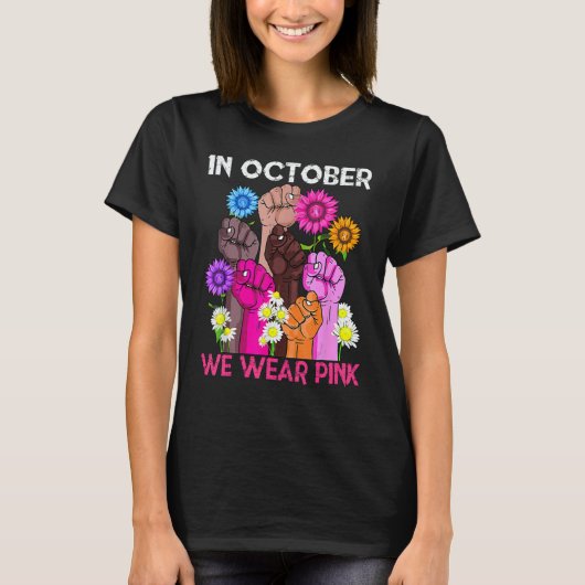 T-shirt Hand In october we wear pink (Devant)