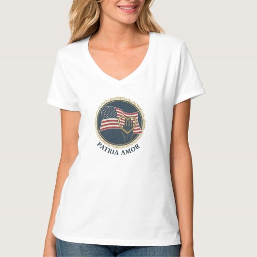 T-shirt Hand on Heart Patriot Flag Tee (Devant)