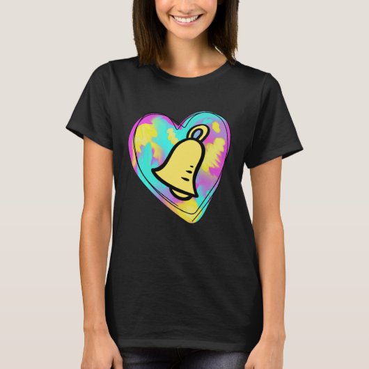 T-shirt Handbell Ringer Multicolored Painted Heart (Devant)