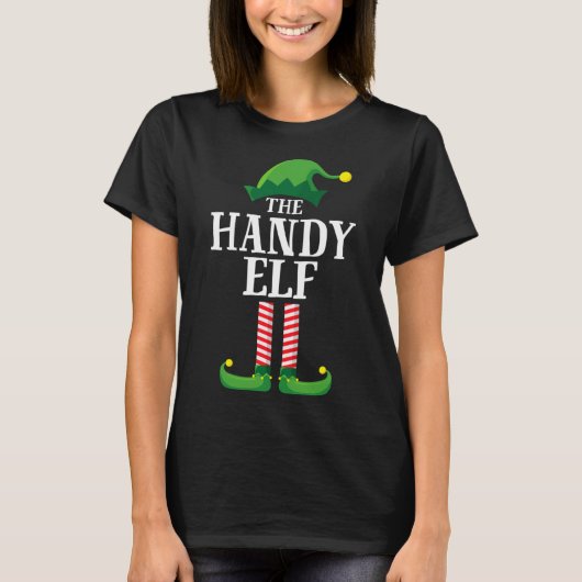 T-shirt Handicap Elf Correspondant Famille de Noël Pyjama (Devant)
