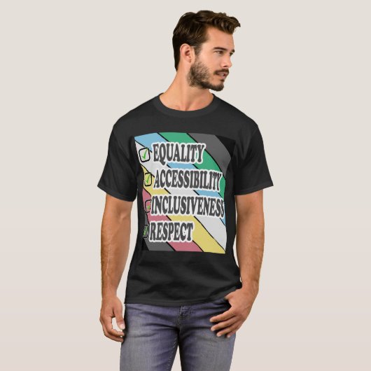 T-shirt handicap fierté-ÉGALITÉ ACCESSIBILITÉ (Devant entier)