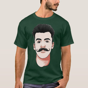 T-shirt Handlebar Mustache homme Hipster cheveux faciaux