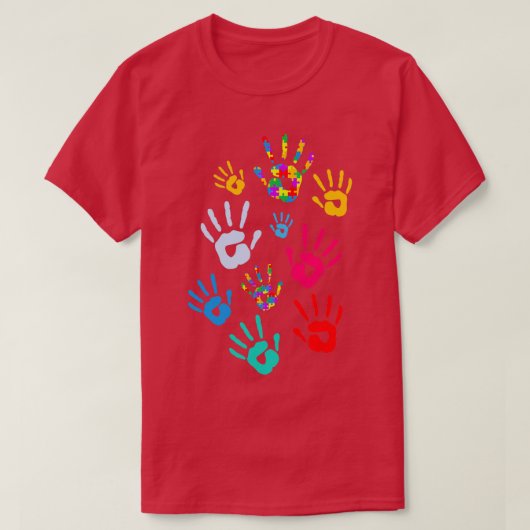 T-shirt Handprint Enfants Sensibilisation sur l'autisme Pu (Design devant)