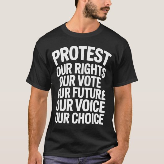 T-shirt Hands Off Protest Our Rights Our Vote Statement (Devant)