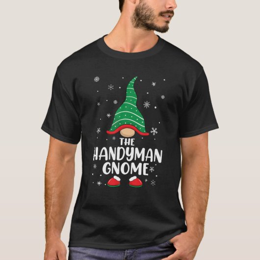 T-shirt Handyman Gnome Correspondant Famille Pyjamas de No (Devant)