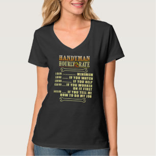 T-shirt Handyman Horaire Taux Tenue Handyman Idée actuelle