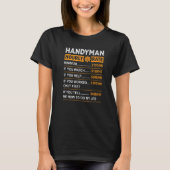 T-shirt Handyman Hourly Rate Handyman Worker Carpenter Pri (Devant)