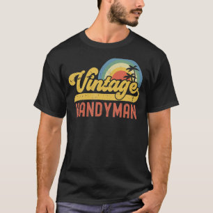 T-shirt Handyman Vintage Sunset Profession Rétro Titre de